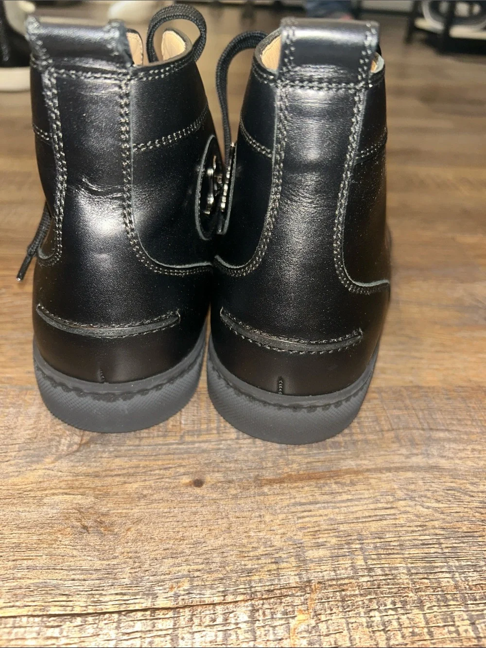 Christian Louboutin Men's Black Leather Lace-Up Boot